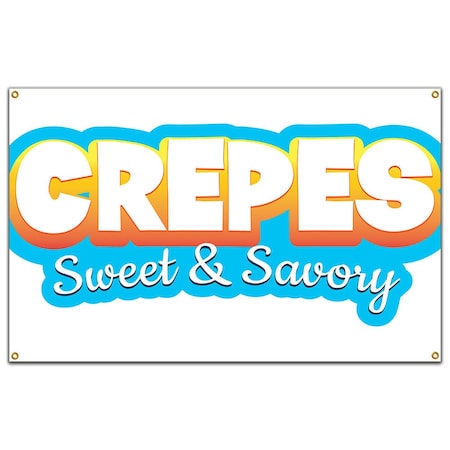 Signmission Crepes Banner Concession Stand Food Truck Single Sided B-Crepes19